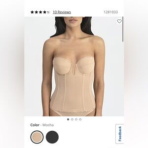 NWT Dominique Vivienne low back strapless bra Mocha sz36G
